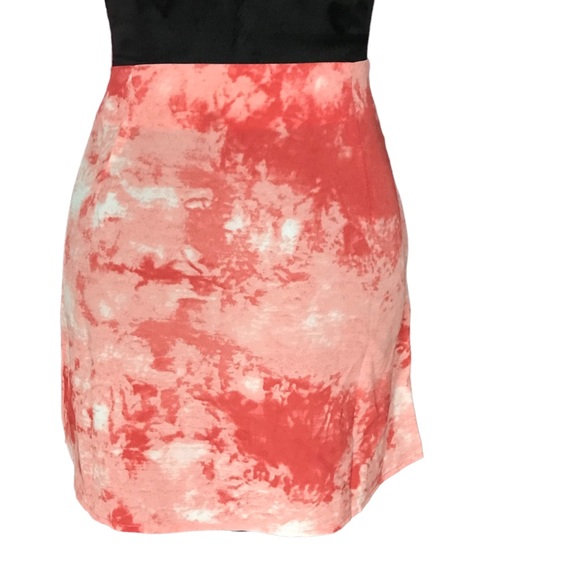 Zaful Peach / Pink Tie Dye Slitted Mini Skirt - Picture 1 of 7